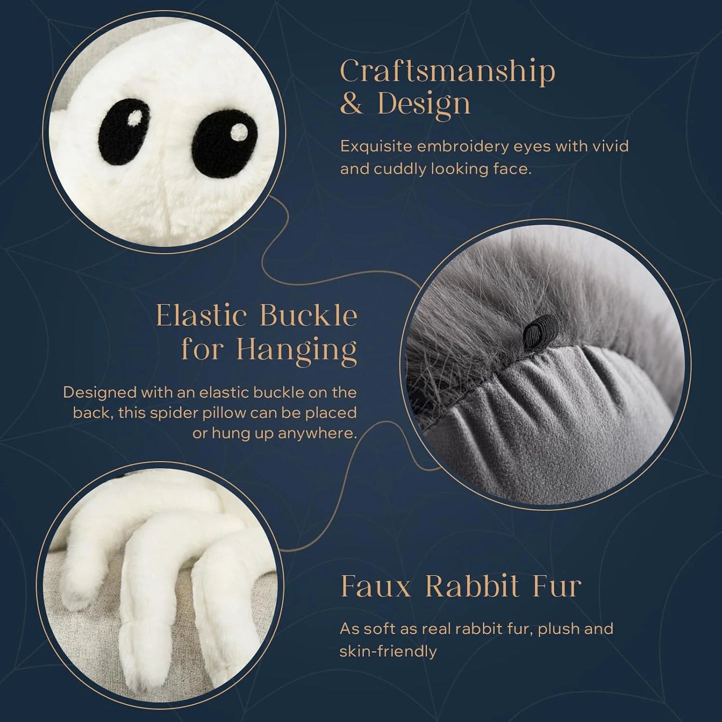 Happy Halloween Spider Shaped Throw Pillow