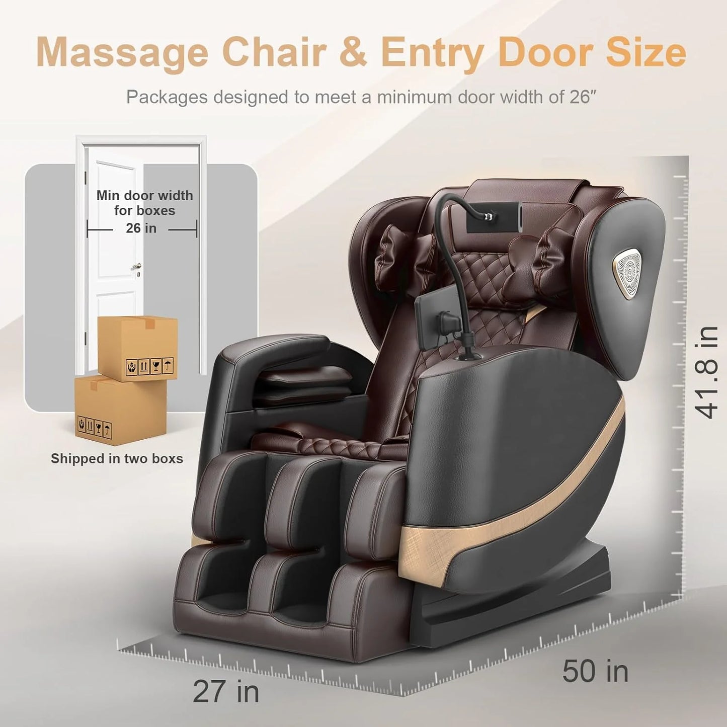 Full Body Massage Chair, Zero Gravity Massage Chair with 10 Fixed Rollers, Heating, Foot Massage