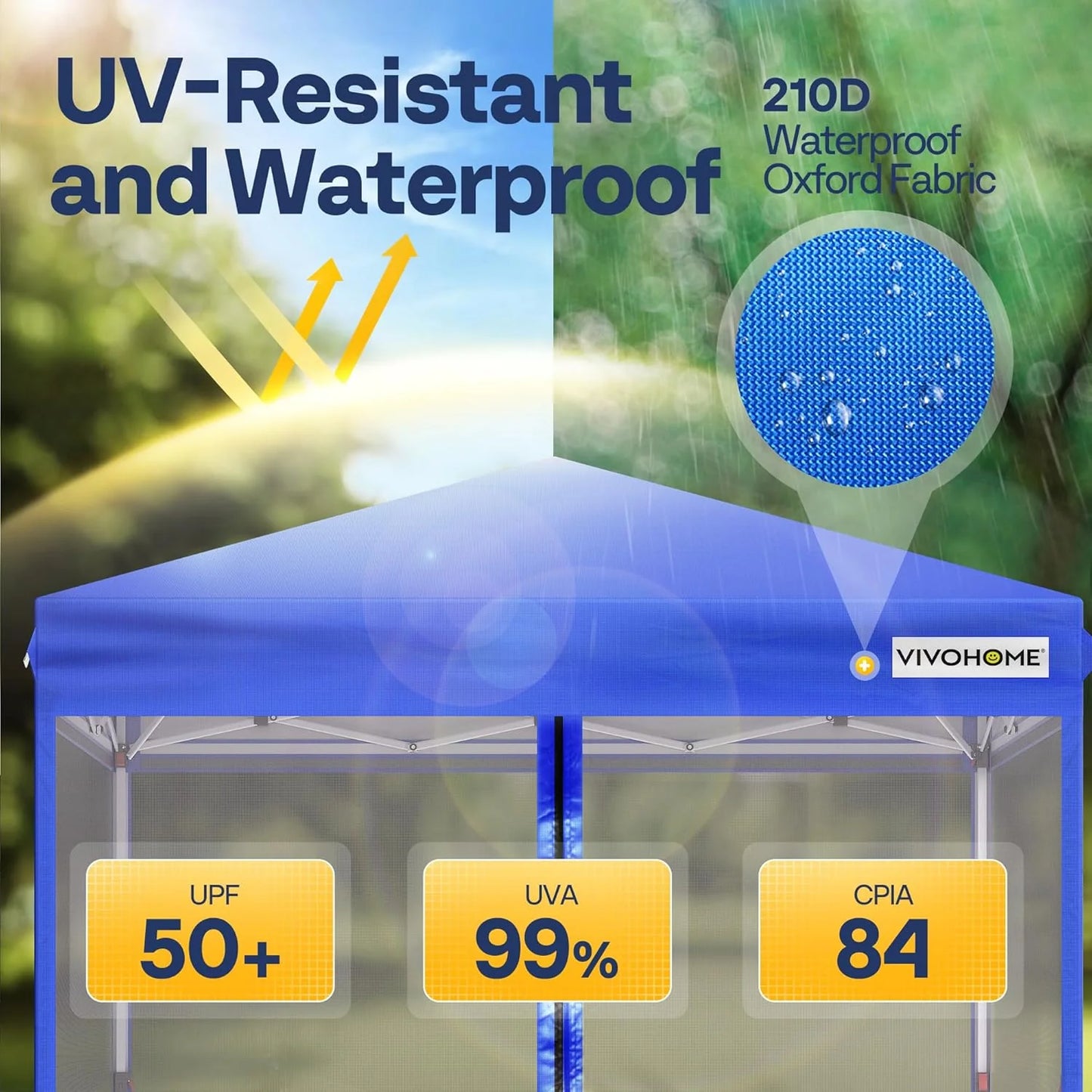 10x10ft Easy Pop-Up Canopy, Outdoor Screen Tent with Mosquito Netting, 2 Zipper Doors, and Roller Bag for Yard Camping Picnic Party Events, Beige