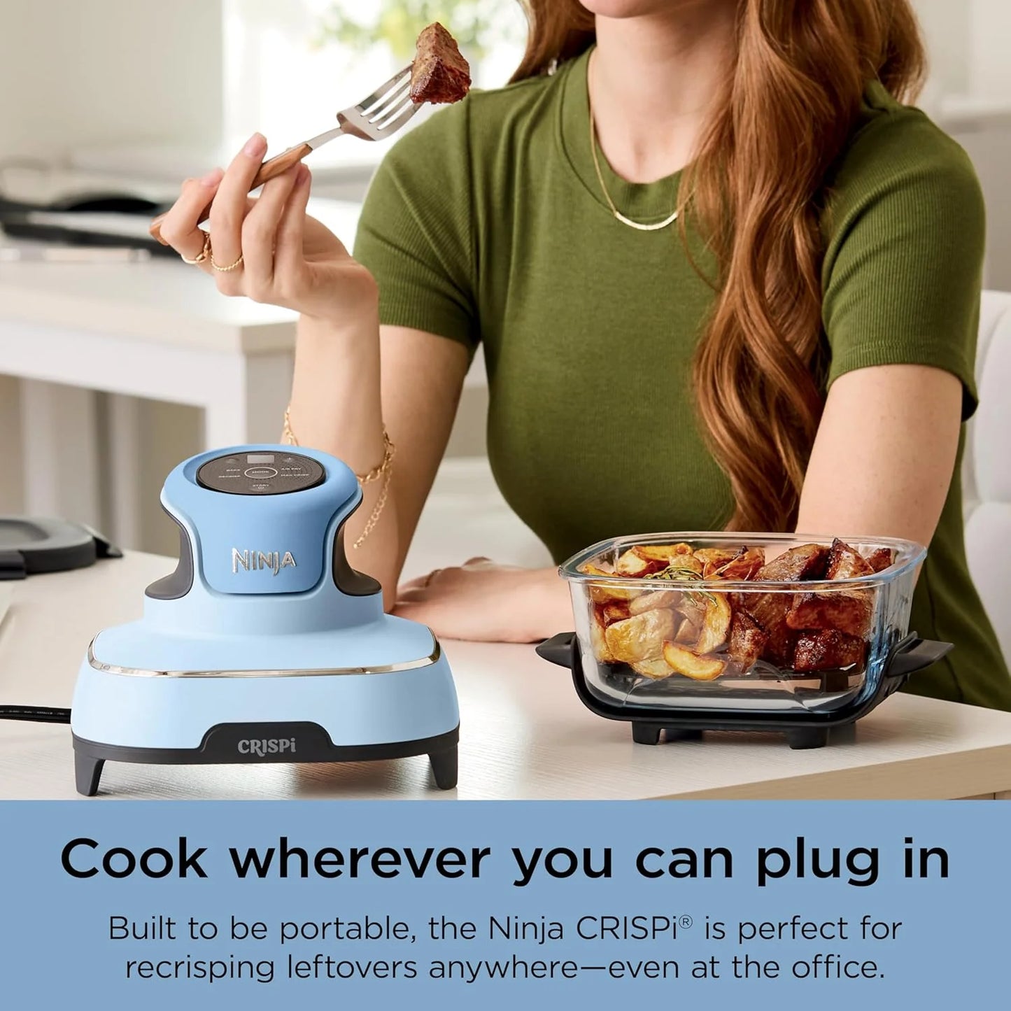 Ninja Crispi 4-in-1 Portable Glass Air Fryer Cooking System, 1500W, 4QT & 6-Cup TempWare Glass Containers with Storage Lids, Microwave, Freezer & Dishwasher Safe