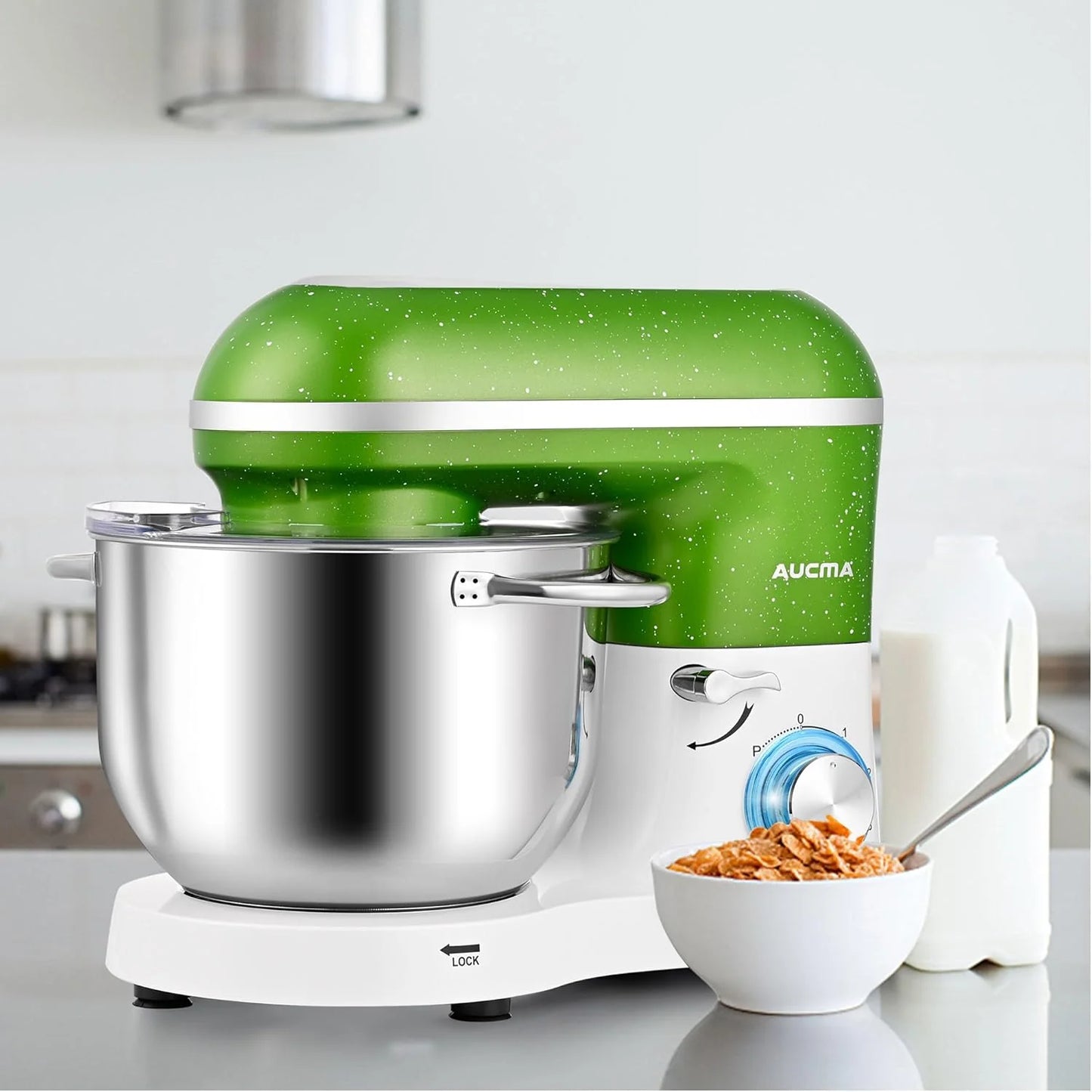 Aucma Stand Mixer,6.5-QT 660W 6-Speed Tilt-Head Food Mixer, Kitchen Electric Mixer with Dough Hook