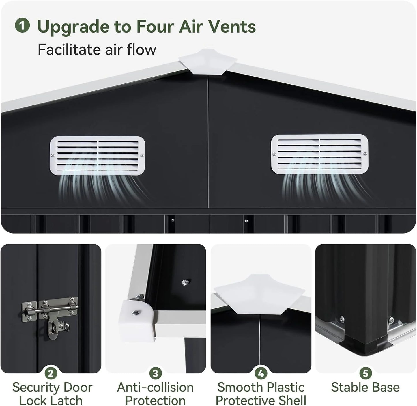 Aoxun 12x10 FT Shed Metal Outdoor Waterproof Storage Shed Steel Utility Garden Tool Shed with Door & Lock Outdoor Storage for Garden Patio Lawn Poolside, Brown