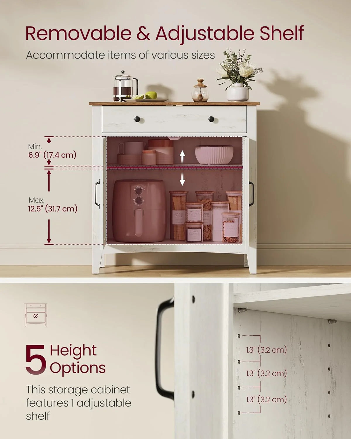 Storage Cabinet Buffet Cabinet with Adjustable Shelves