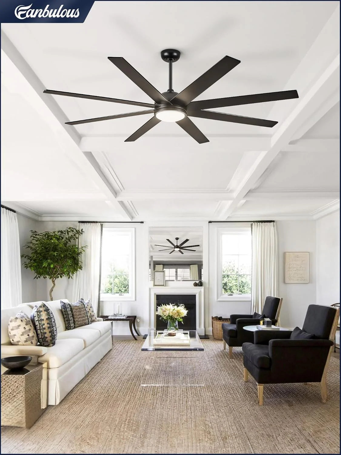 Ceiling Fan Indoor/Outdoor 8 Blades 65 inches