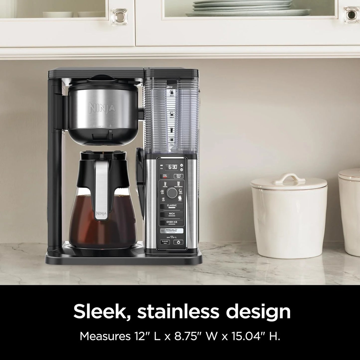 Extra Large Hot and Iced Coffee Maker with Fast Cold Brew, 4 Brewing Methods, 8 Sizes (Small to Travel), Single-Cup Coffee Maker, 12-Cup Capacity