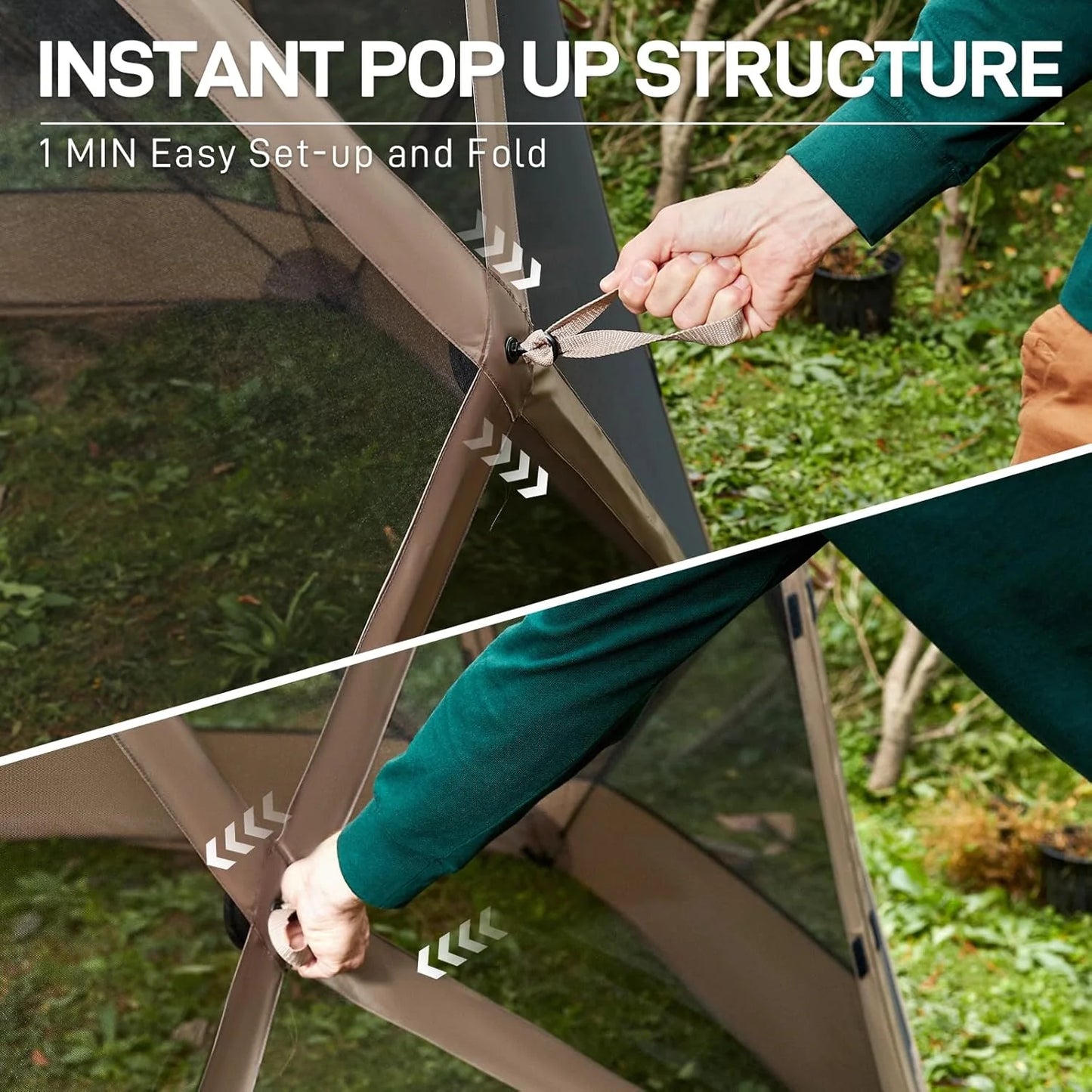 Pop up Screen House Tent for Camping 11.5 x 9.8 ft, Instant Screened Gazebo Canopy with Netting, Portable Shelter Enclosure