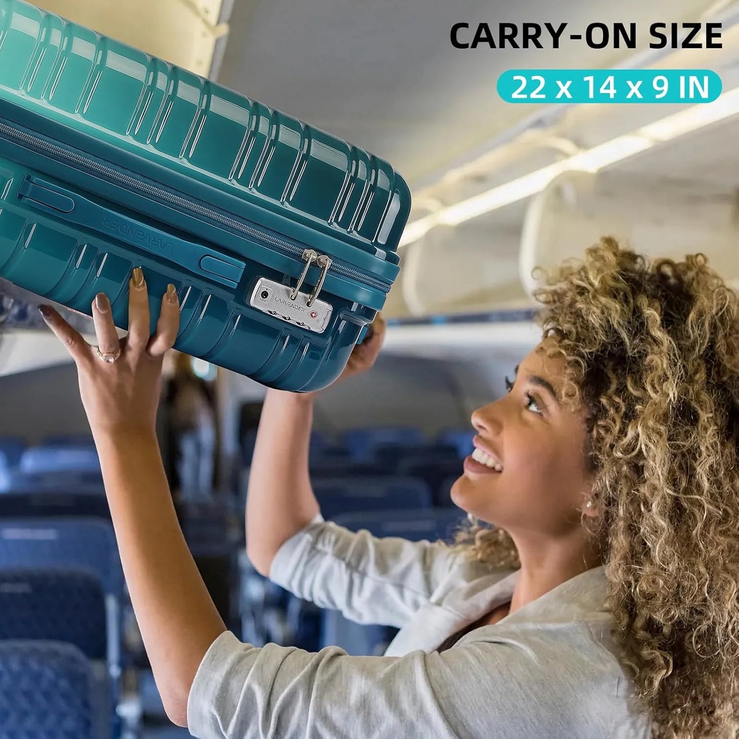 6-piece luggage set, expandable hardshell suitcase set with spinner wheels, lightweight rolling luggage set