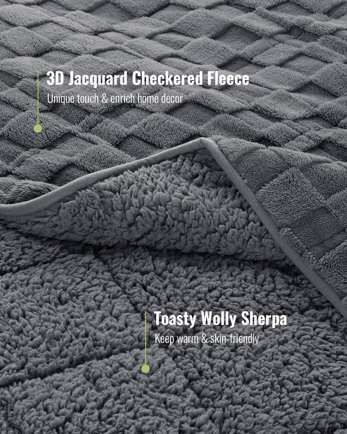 Weighted Blanket Queen Size 15lbs 60x80 inches with Soft Plush Fleece