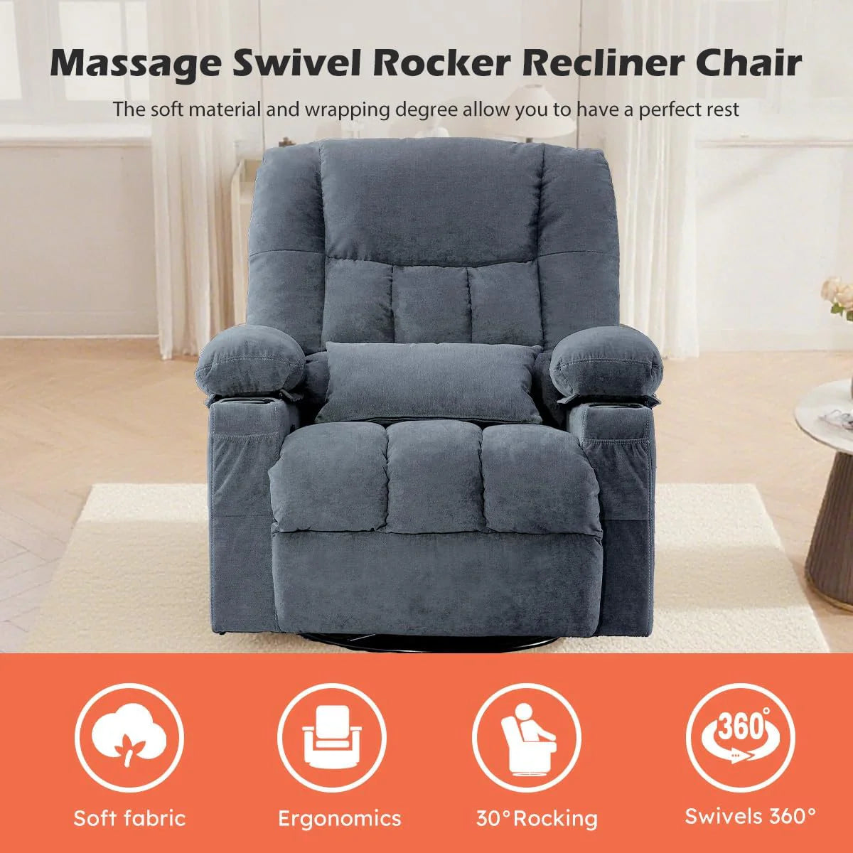 Recliner Loveseat with Cup Holders for Living Room