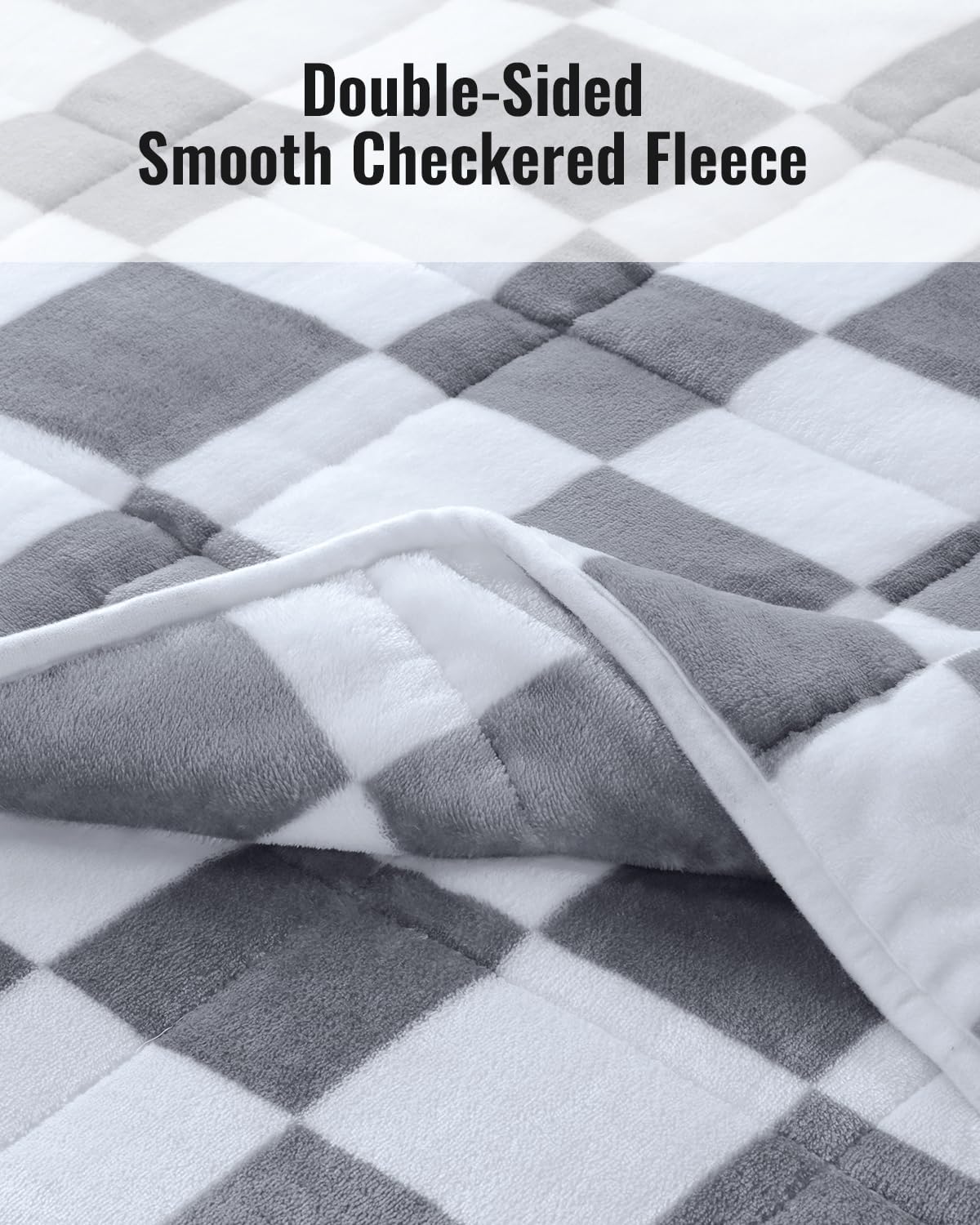 Weighted Blanket Queen Size 15lbs 60x80 inches with Soft Plush Fleece