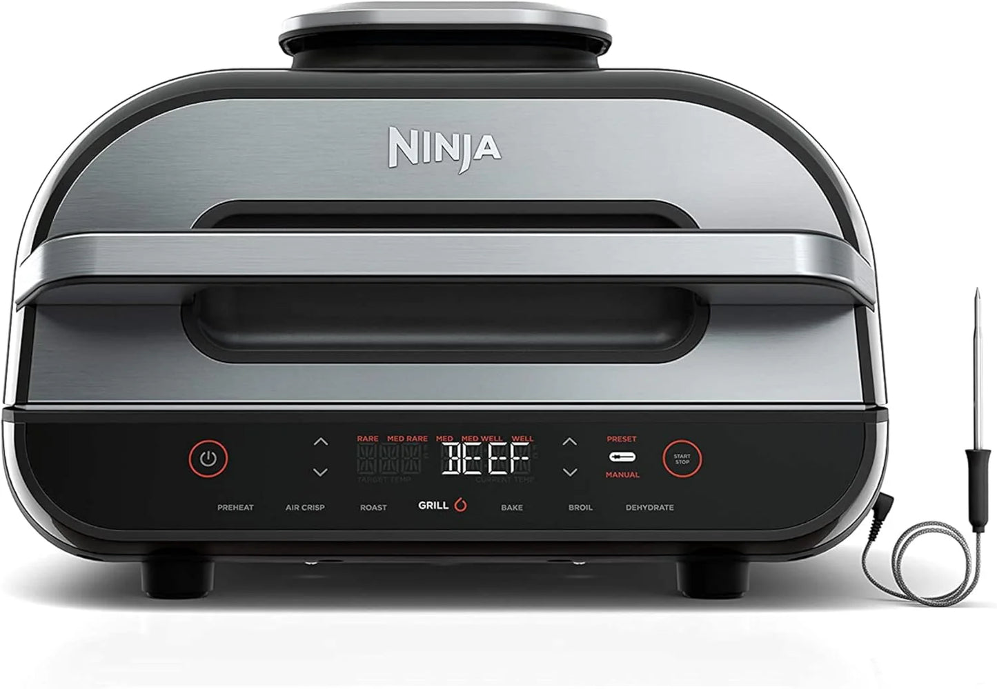Ninja Foodi Smart XL 6-in-1 Indoor Grill with Air Fry, Bake, Roast, Broil, and Dehydrate, Smart Thermometer