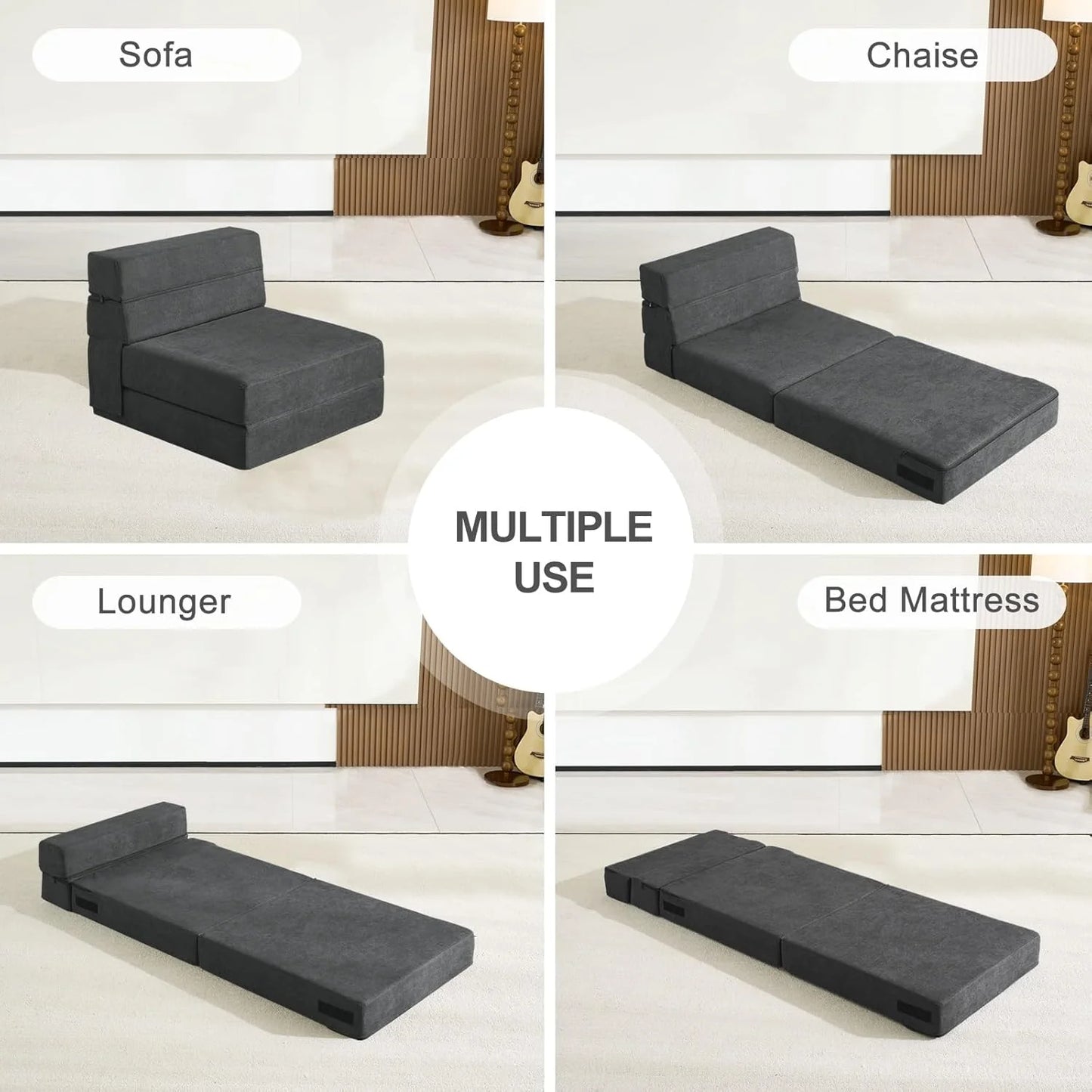 60 inch pull out sofa bed, memory foam sofa with 2 pillows, futon bed, guest bed and pull out sofa,