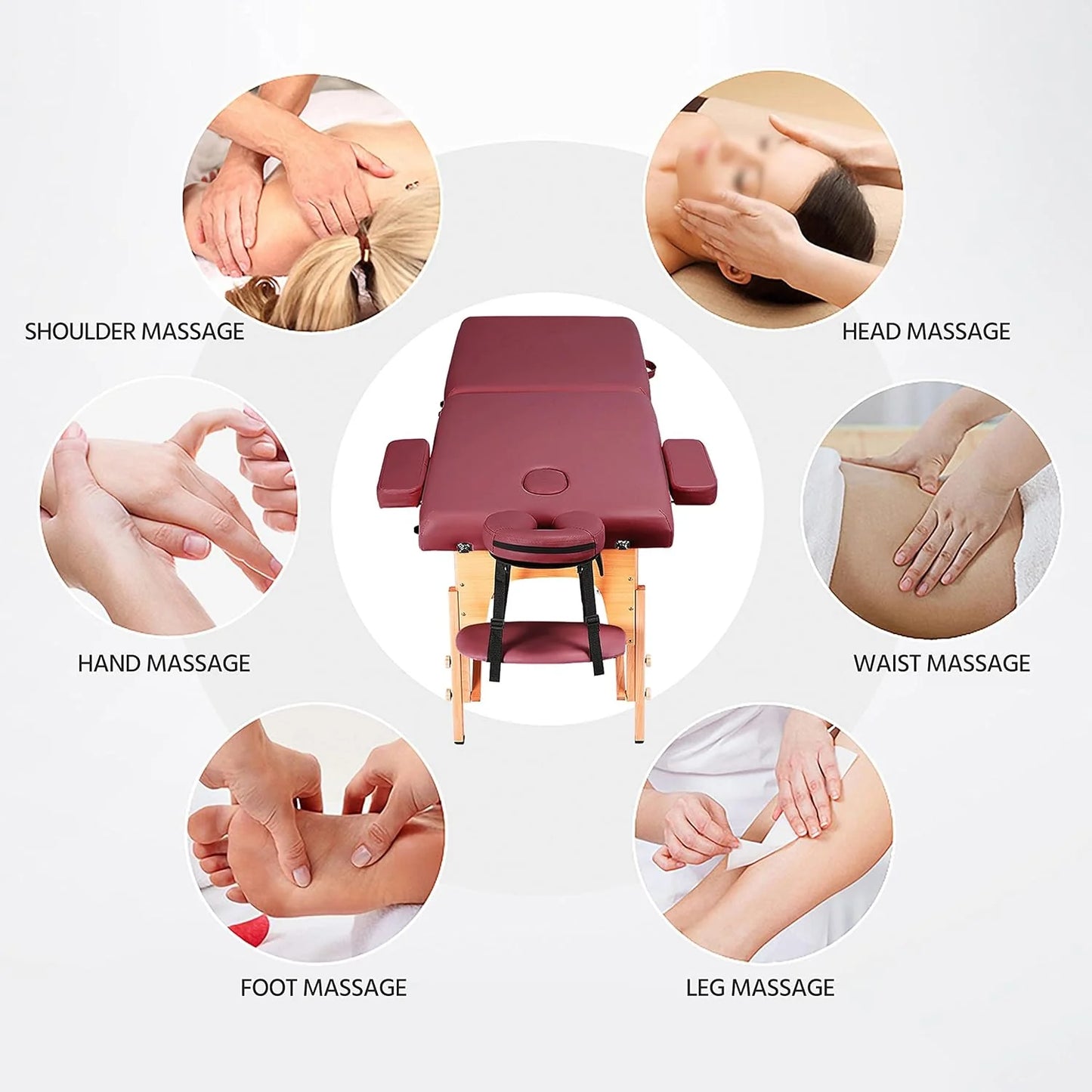 Yaheetech Massage Table Portable Lash Beds Spa Bed Massage Couch Foldable Spa Tables Adjustable 2 Fold with Non-Woven Bag 24 inch, Black