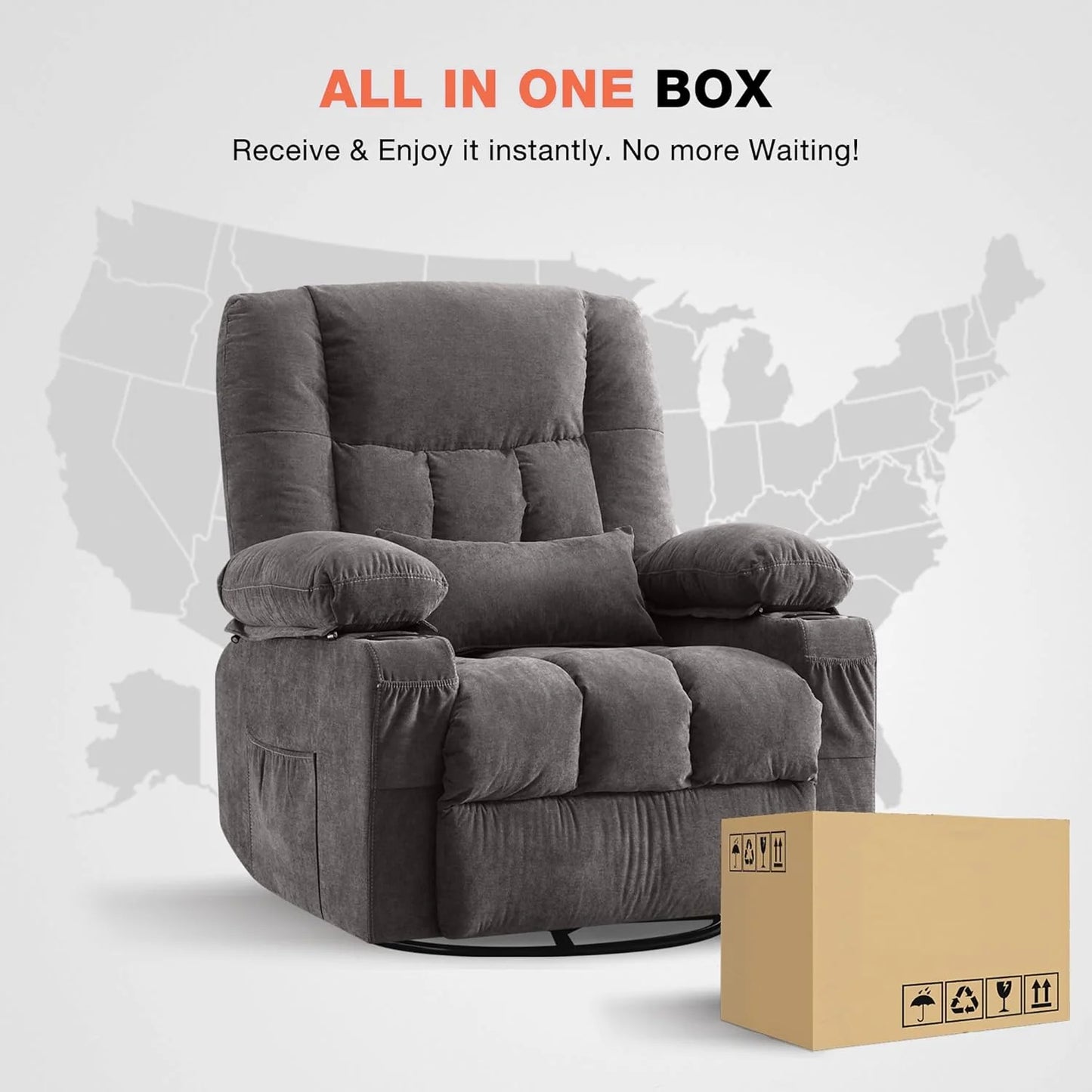 Recliner Loveseat with Cup Holders for Living Room