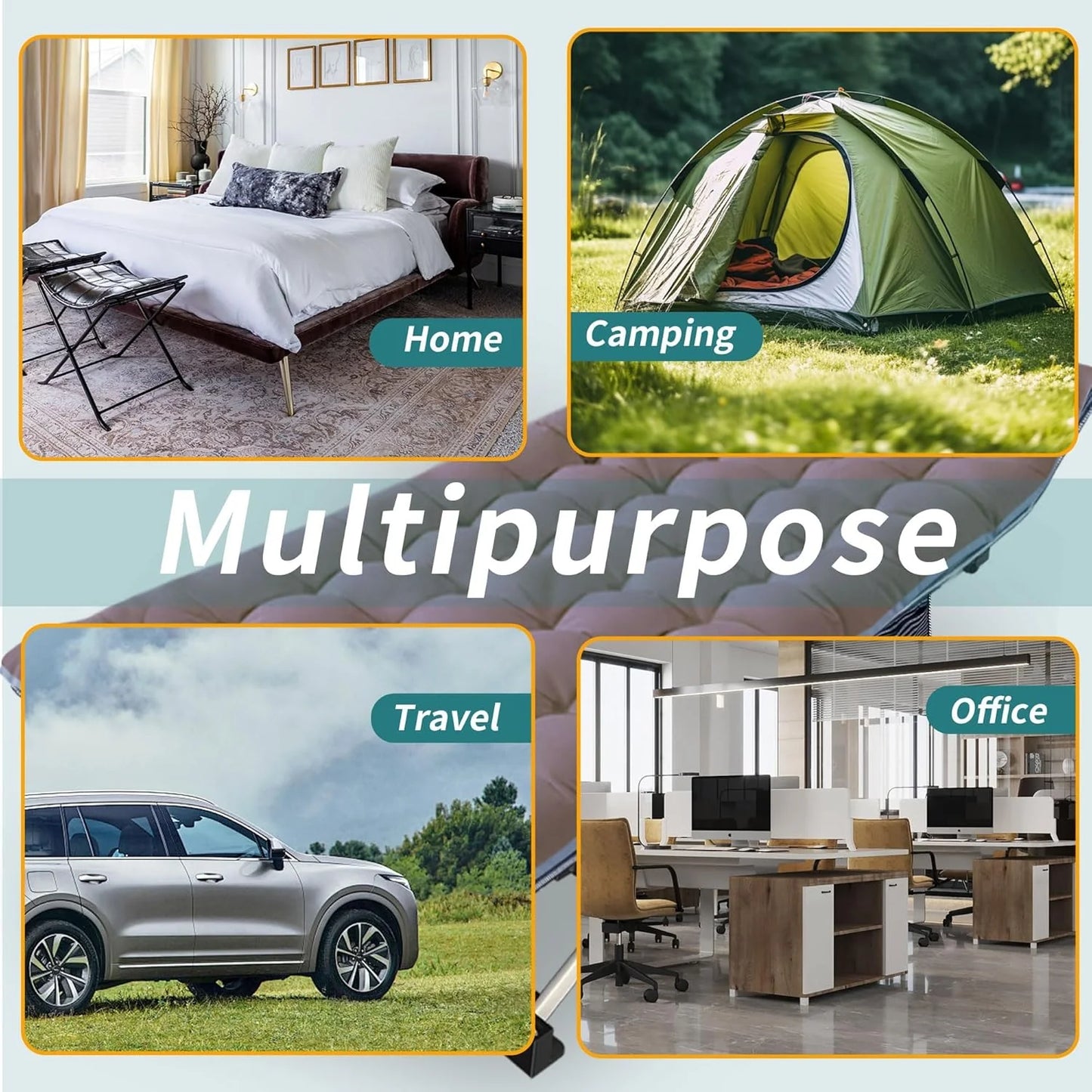 2-Pack Camping Cots with Mattress Comfortable Folding Bed Heavy Duty Baby Cot