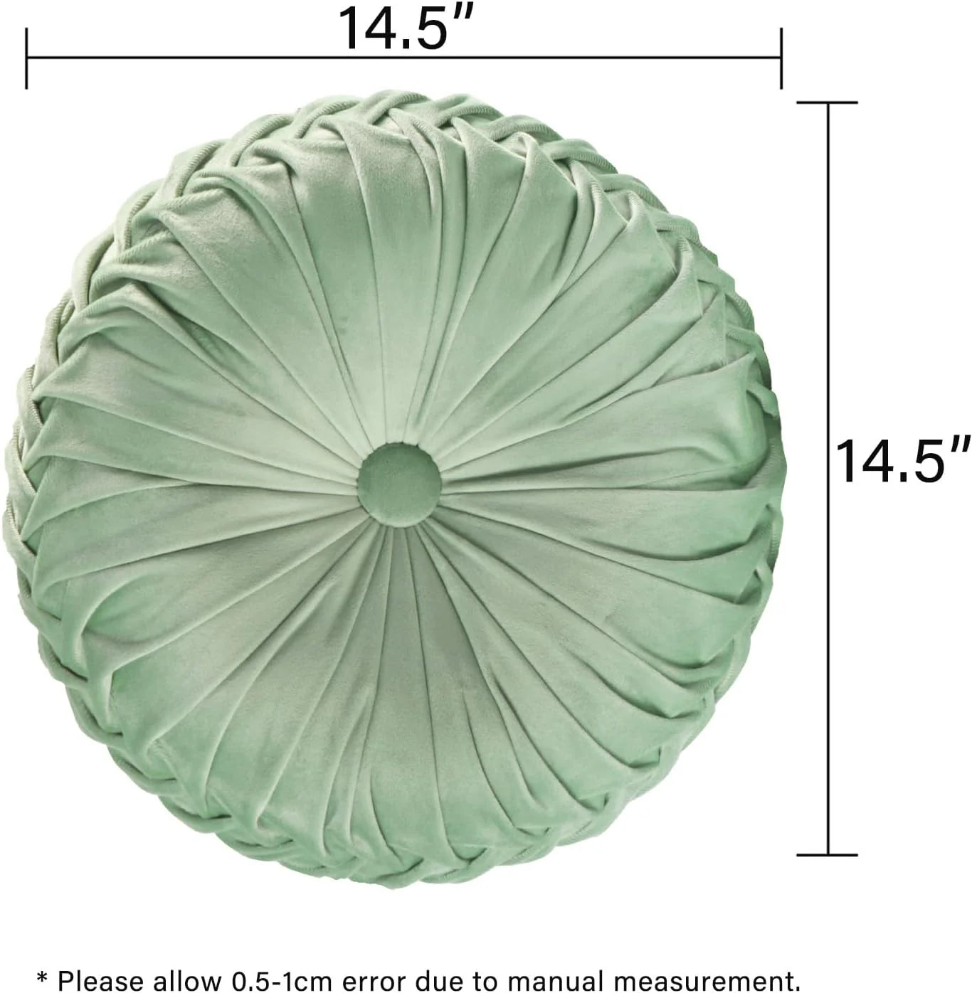 Set of 2 Decorative Round Pleated Throw Pillows