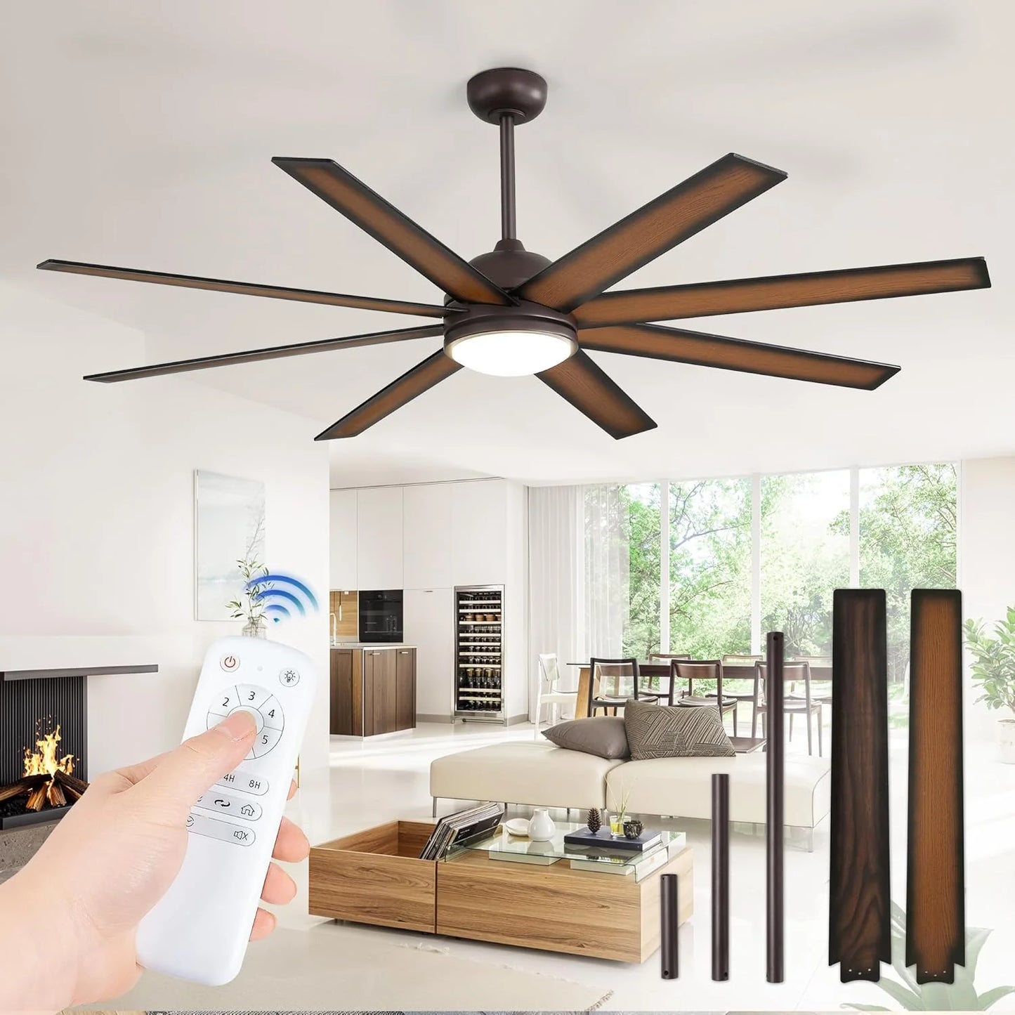 Ceiling Fan Indoor/Outdoor 8 Blades 65 inches