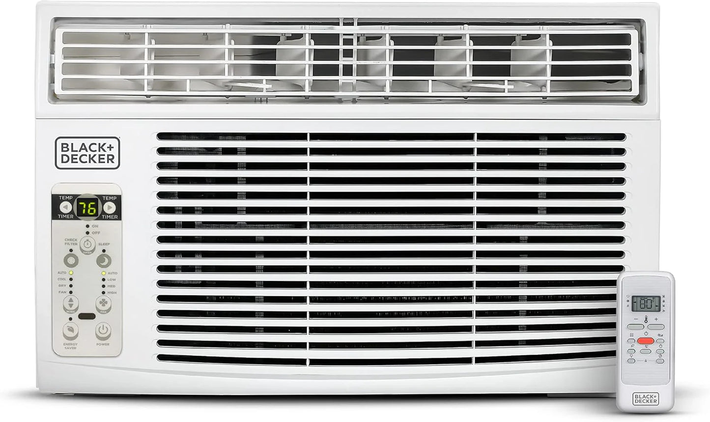 BLACK+DECKER Window Air Conditioner 5000 BTU, Cools Up to 150 Square Feet, AC Unit with Mechanical Controls, Manual Fan Only and Cool Settings, BD05MWT6, White
