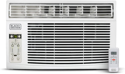 BLACK+DECKER Window Air Conditioner 5000 BTU, Cools Up to 150 Square Feet, AC Unit with Mechanical Controls, Manual Fan Only and Cool Settings, BD05MWT6, White