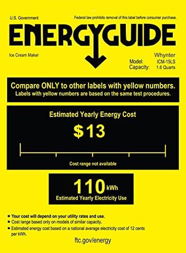 Whynter ICR-300SS 0.5-Quart Stainless Steel Rolled Ice Cream Maker With Compressor