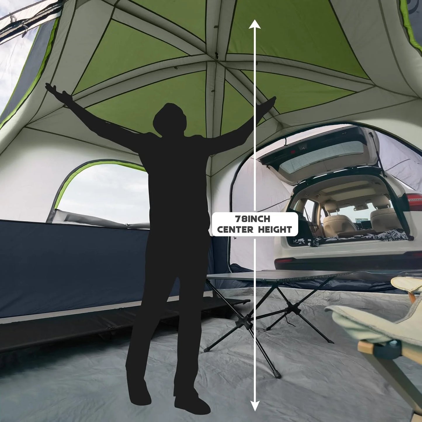 SUV Tent for Camping, 6-Person SUV Tailgate Tent - Easy Set Up with Rainfly, 10'x9'x78in(H)