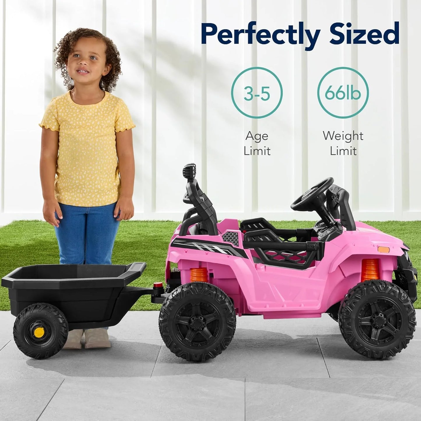 Children's black UTV electric children's car