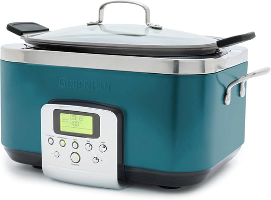 8-in-1 Programmable 6QT Electric Slow Cooker with Dishwasher-Safe Lid and Removable Base