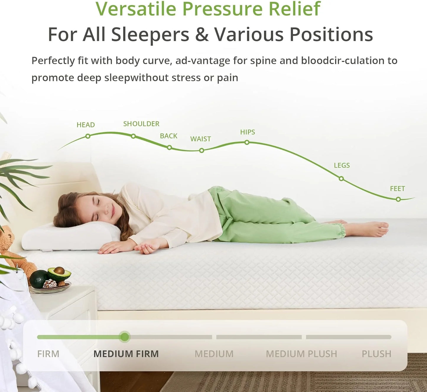8-inch double mattress with memory foam for medium firm support