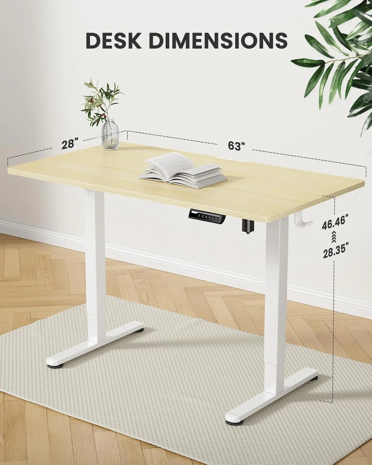 Height Adjustable Electric Standing Desk 47.2 x 23.6 Inches