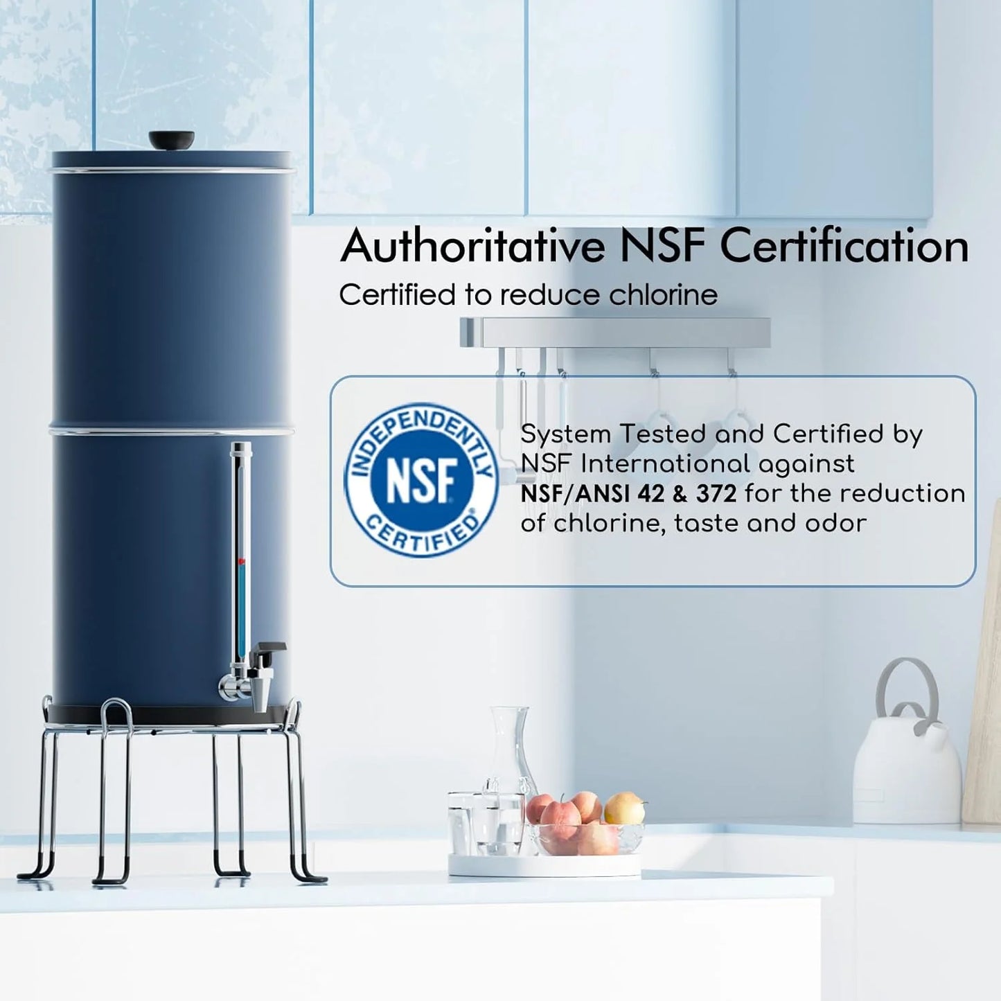 Purewell three-stage 0.01μm ultrafiltration gravity water filtration system 304