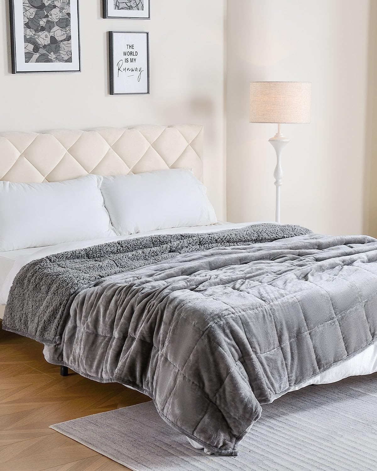 Weighted Blanket Queen Size 15lbs 60x80 inches with Soft Plush Fleece