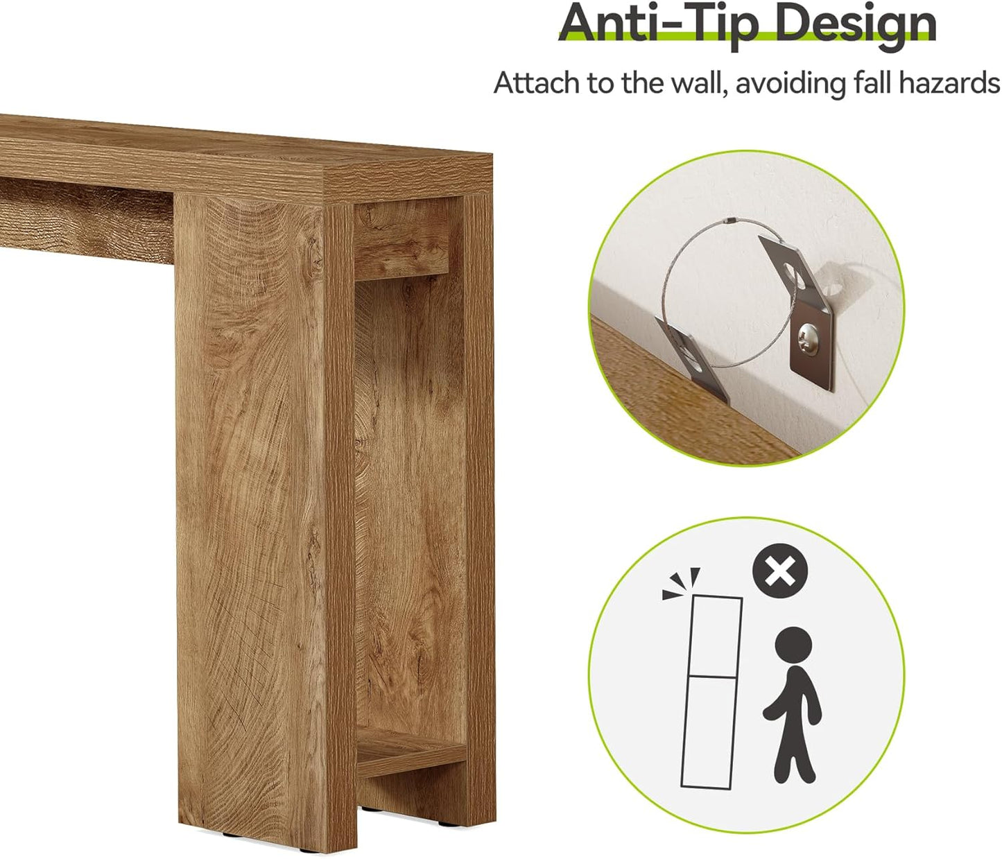 70.9-Inch Long Console Table Narrow Sofa Table Behind The Couch