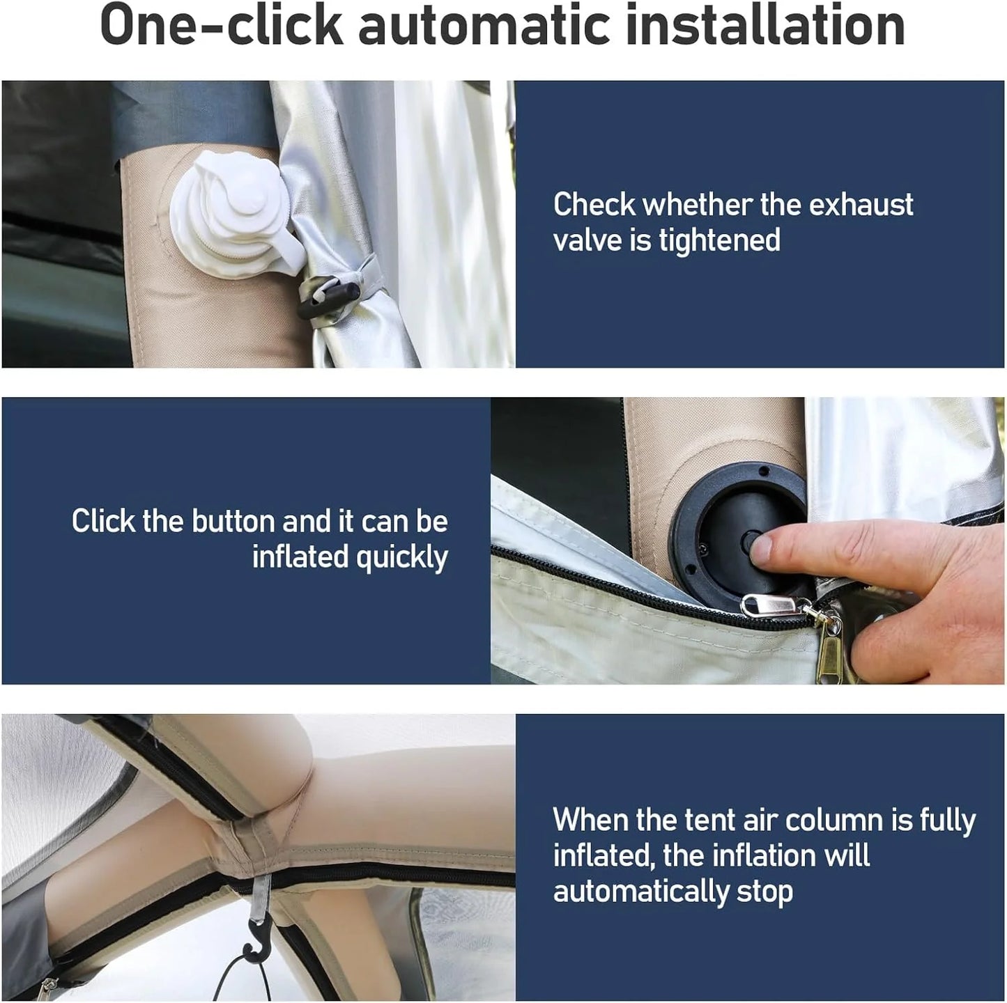 Automatic inflatable camping tent 3-4 people luxury camping adult waterproof inflatable house tent outdoor tent