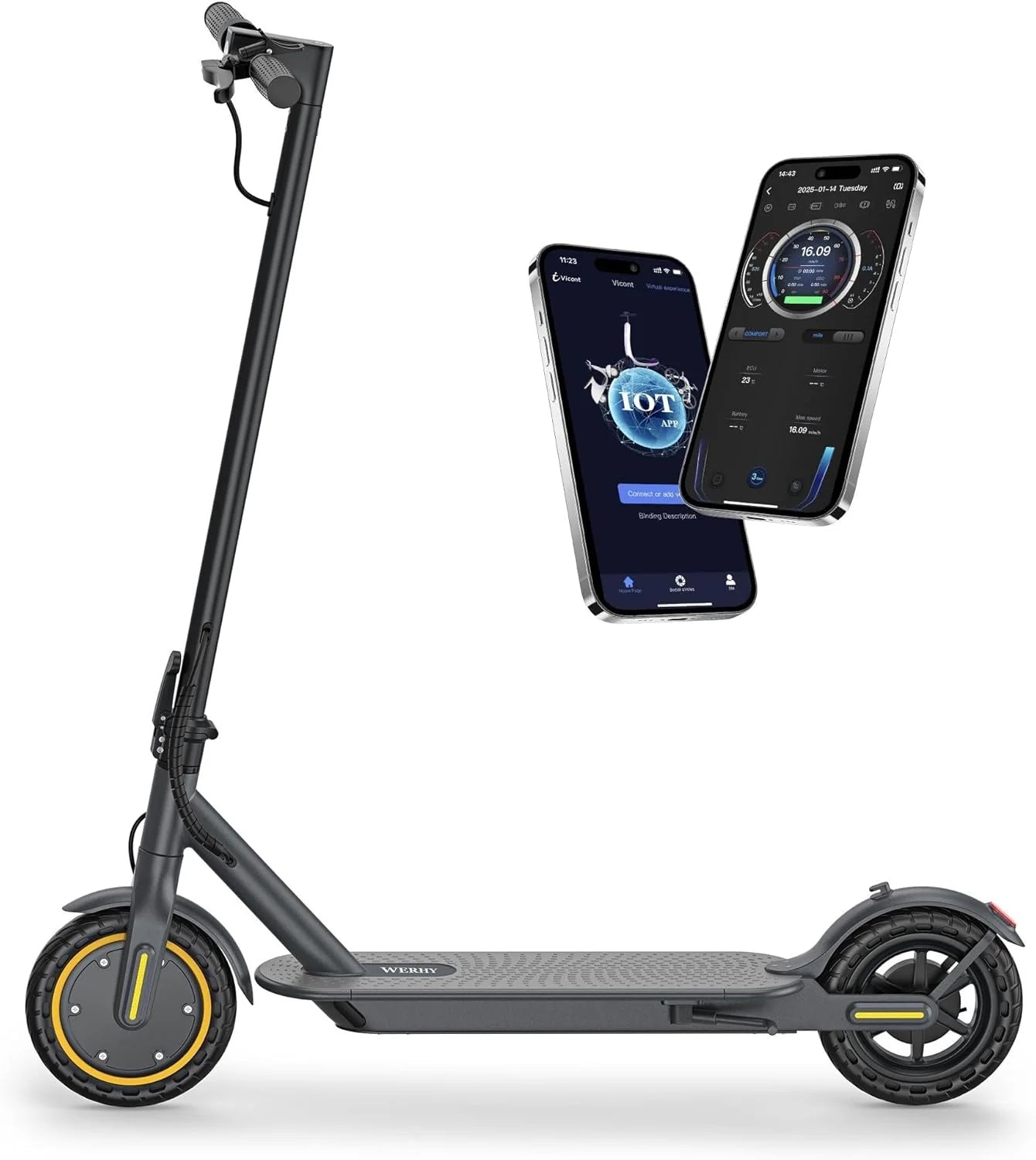 Electric Scooter, 350W/500W Motor, Top Speed 19/22 mph, Max 16/23/28Miles Ranges, Foldable E Scooter for Adults