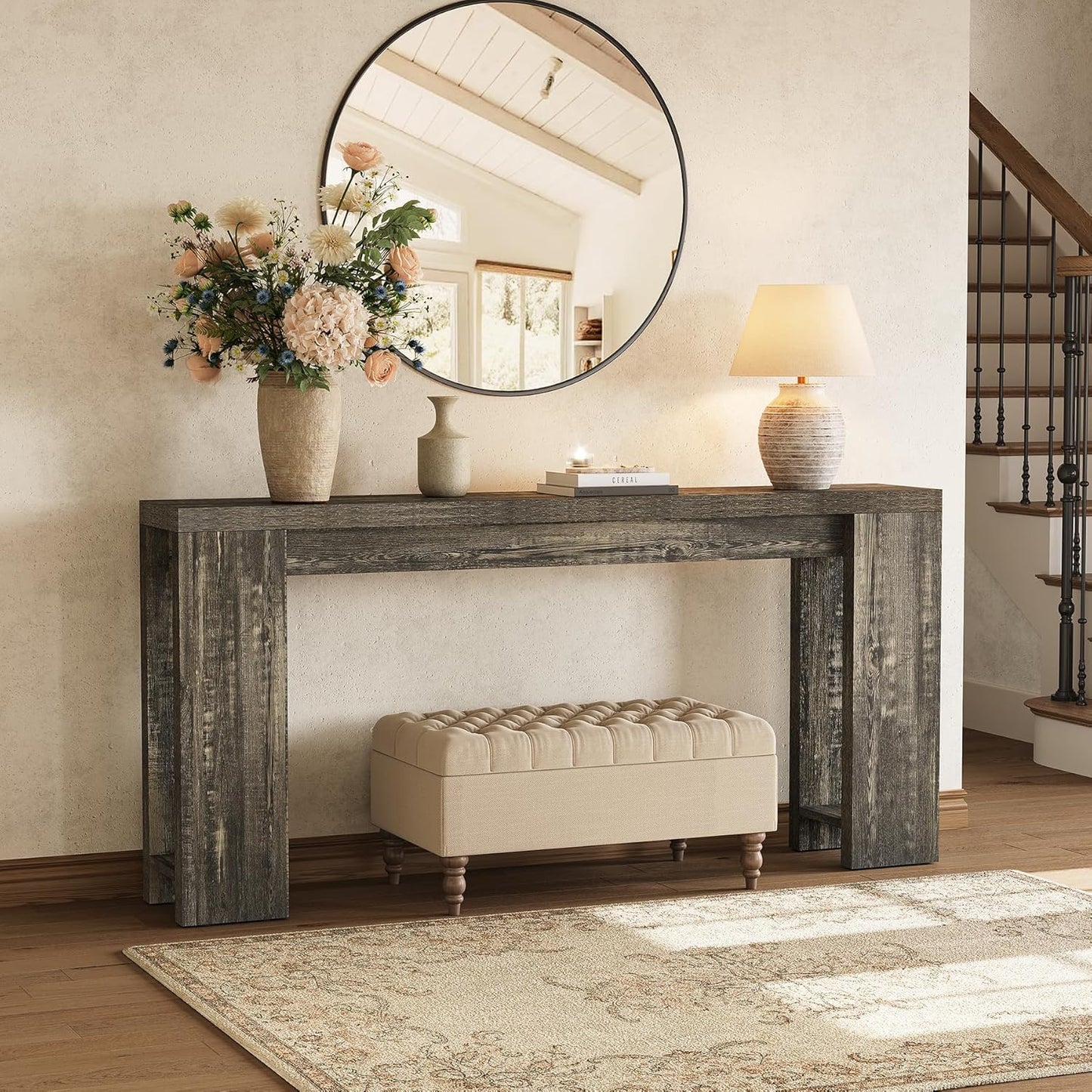 70.9-Inch Long Console Table Narrow Sofa Table Behind The Couch