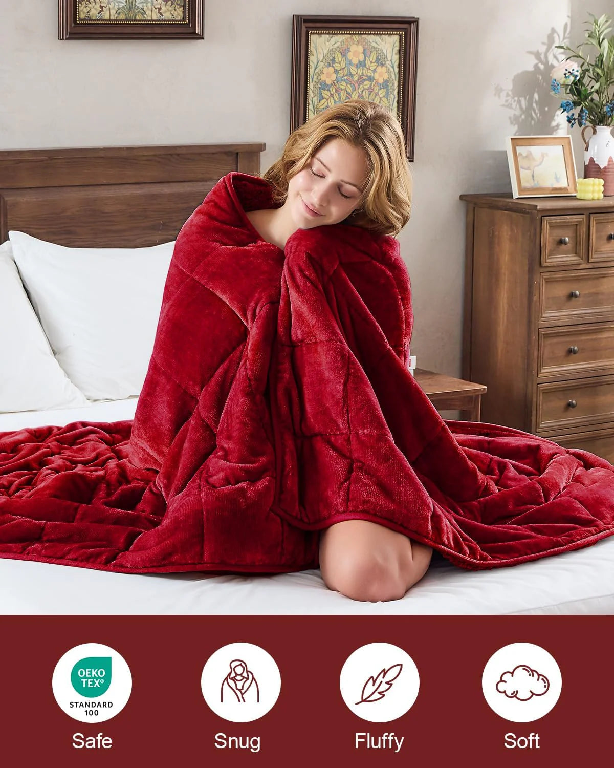 Sherpa Fleece Weighted Blanket 15 lbs 60"x 80"