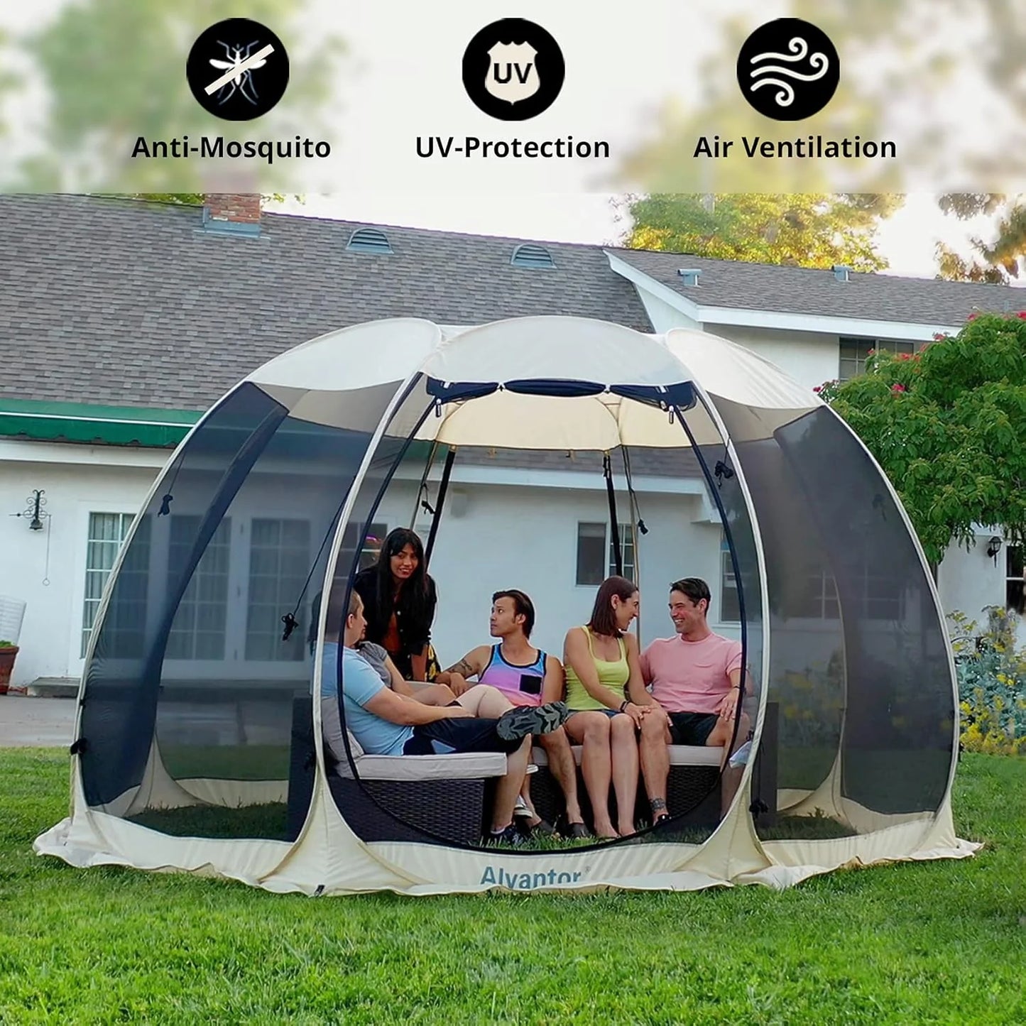 Pop Up Screen House Gazebo Tent with Mosquito Netting Sides