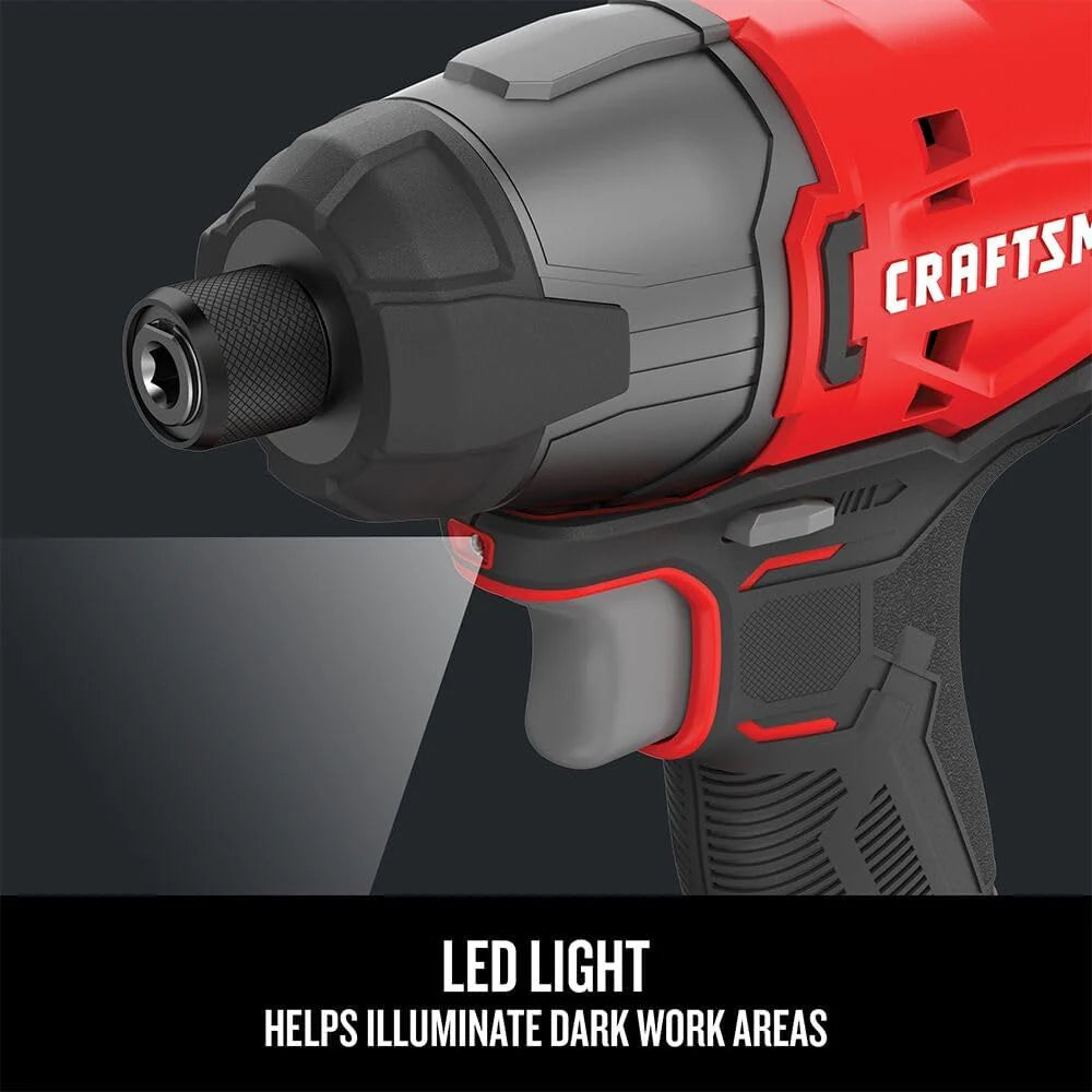 20V MAX Impact Driver Kit, 1/4 Inch, 2,800 RPM, LED Work light, Battery and Charger Included (CMCF800C1)
