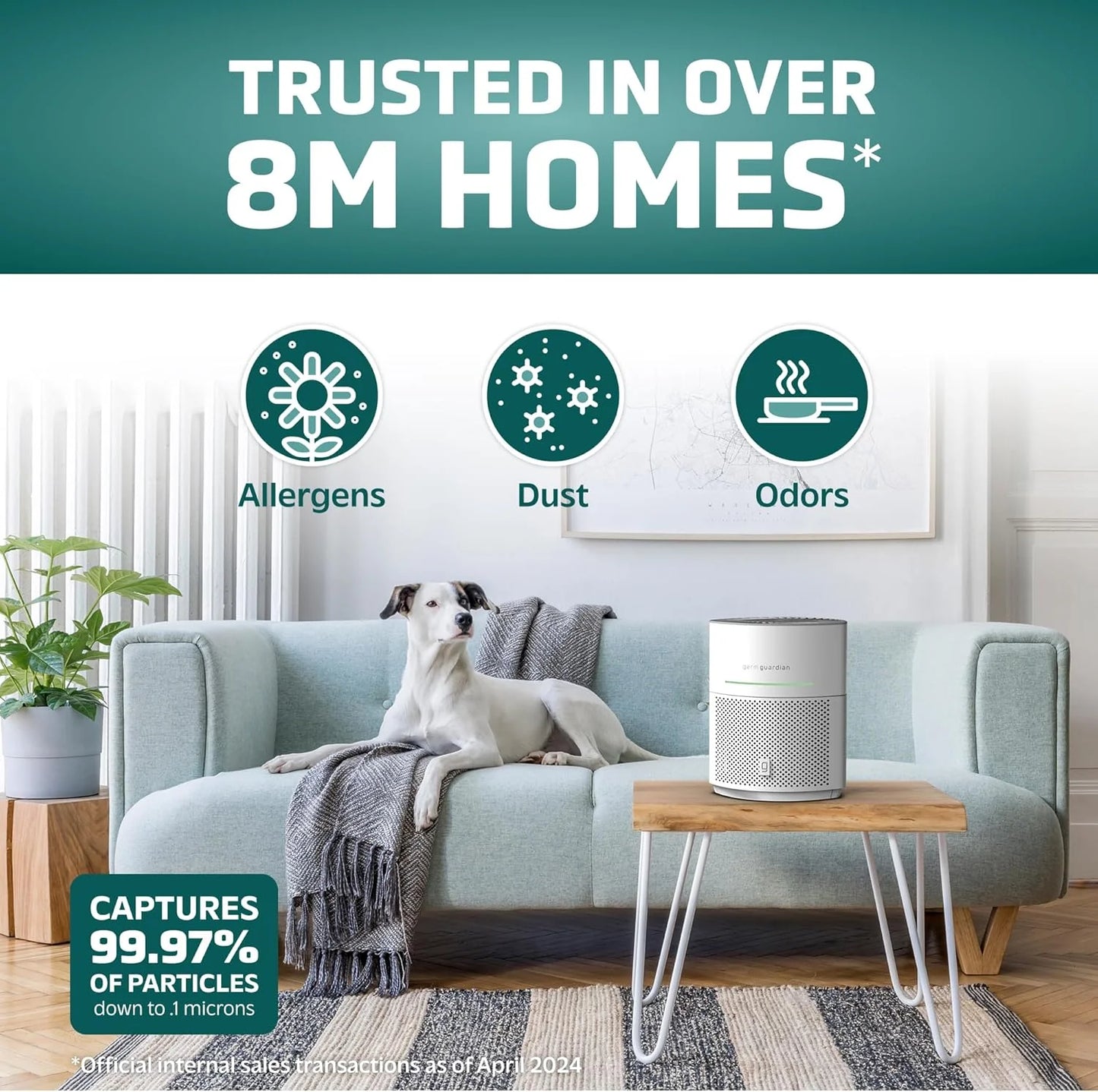 Air Purifier for Home, for Wildfire Smoke, Pets, Pollen, Odor, Large Rooms Up To 1043 Sq. Ft