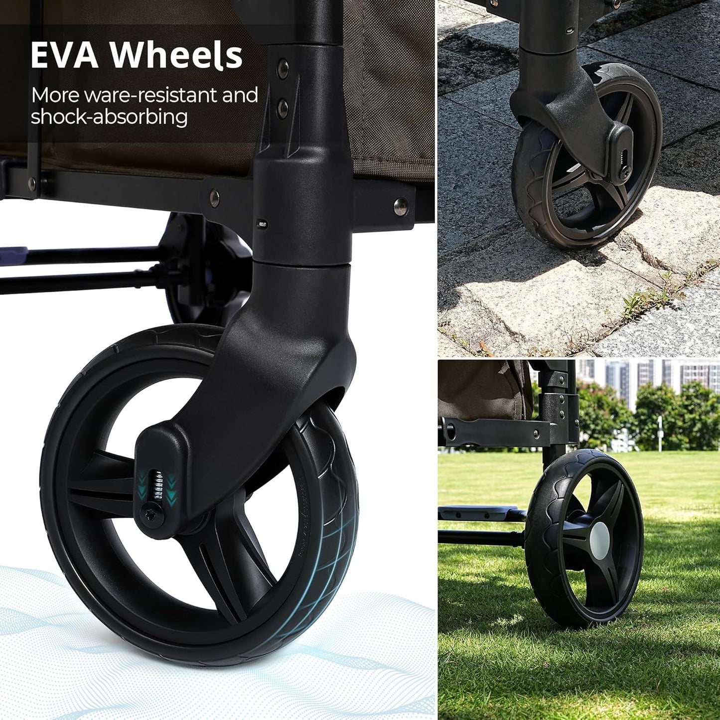 Stroller Wagon for Kids, Wagon Stroller Toddlers 2 Seaters, All-Terrain Baby Wagon Outdoor with Canopy, Parent Organizer, Adjustable Handle & Pull Bar for Infants and Toddlers, Gray