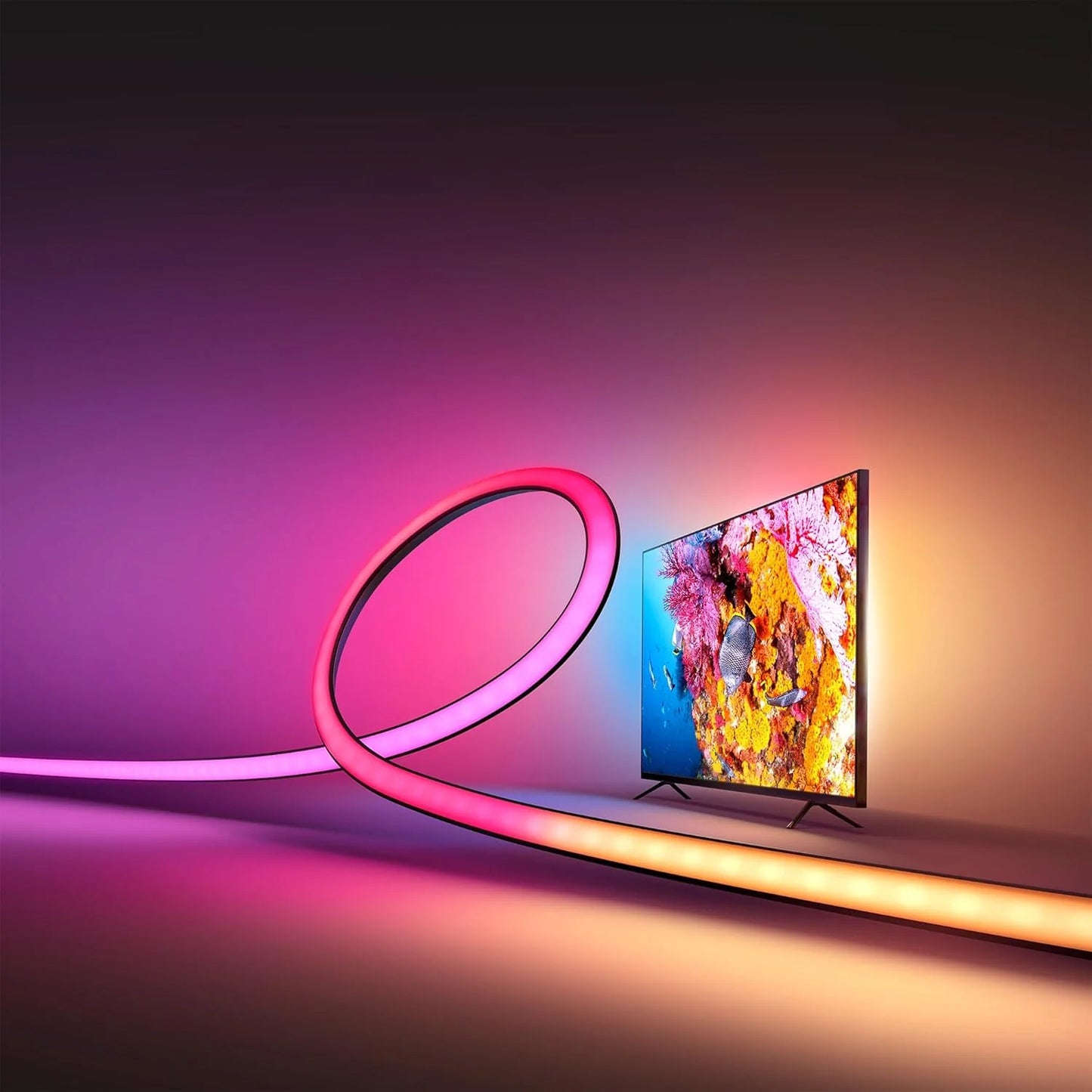 65-inch smart TV light strip, flowing color-changing LED light strip, multi-color TV backlight synced with music and games