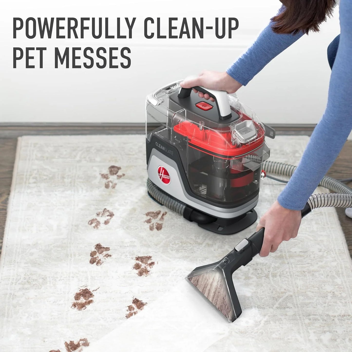 Hoover CleanSlate Plus Portable Carpet & Upholstery Spot Cleaner with Powerful Suction and Multiple Tools