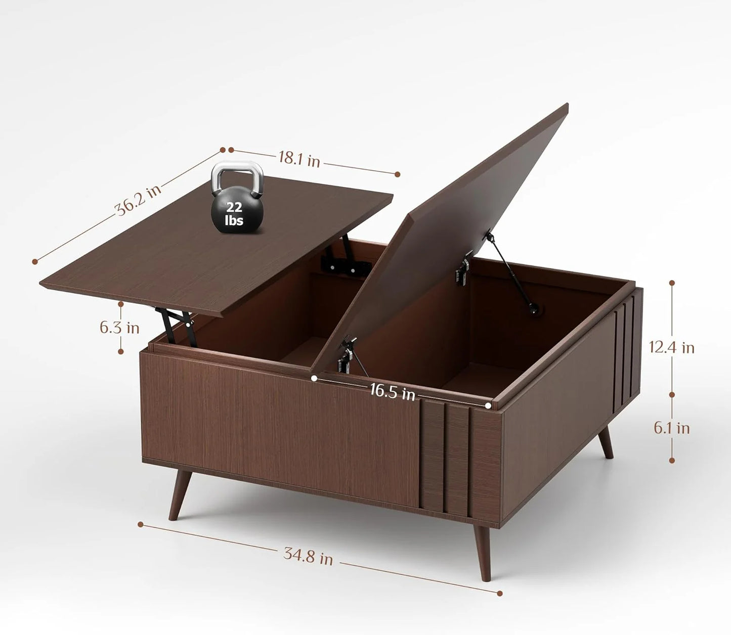 Round Coffee Table with Storage,Fluted Center Table with Sliding Cabinet Door for Living Room,Home Small Space,31.5" Small Center Table,Walnut