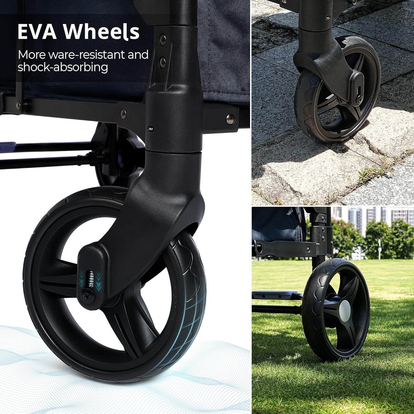 Stroller Wagon for Kids, Wagon Stroller Toddlers 2 Seaters, All-Terrain Baby Wagon Outdoor with Canopy, Parent Organizer, Adjustable Handle & Pull Bar for Infants and Toddlers, Gray