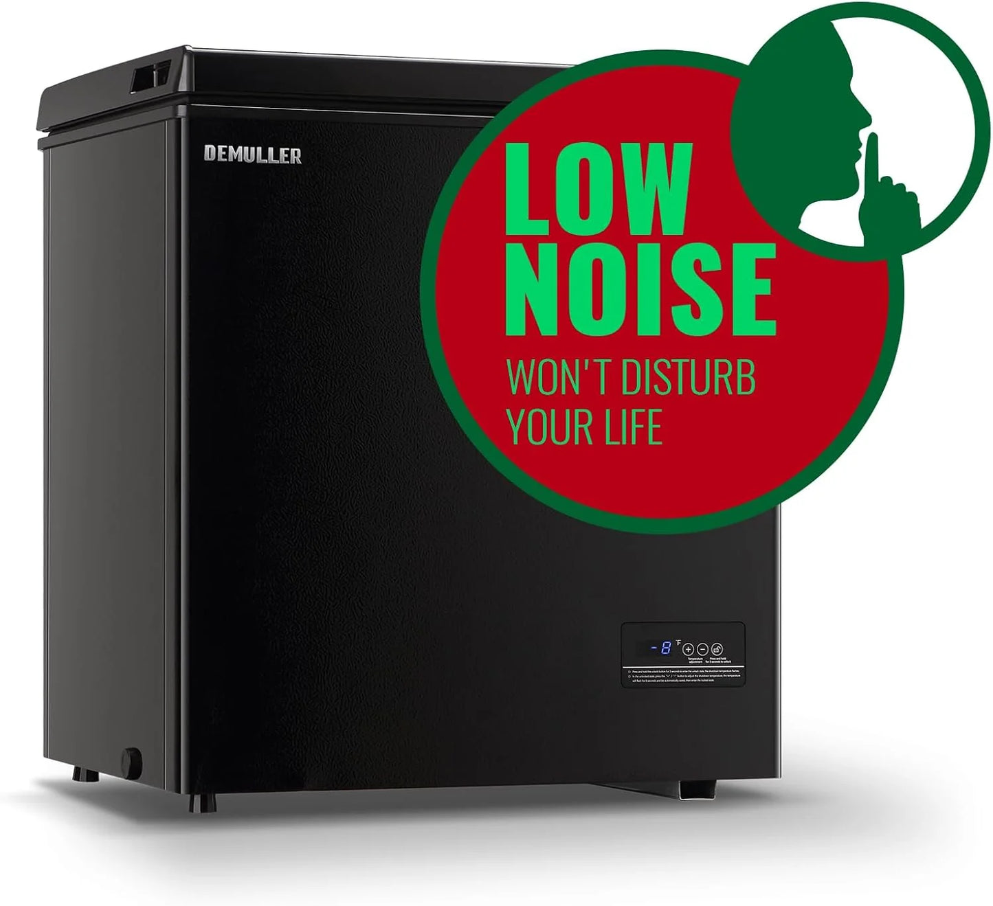 Chest Freezer 5.0Cubic Feet Deep Freezer Freestanding Freezers with 2 Removable Stainless Steel Basket, Mini Freezer Top Open Door Compact Freezer with Electronic Control 41℉ to -15℉BLACK