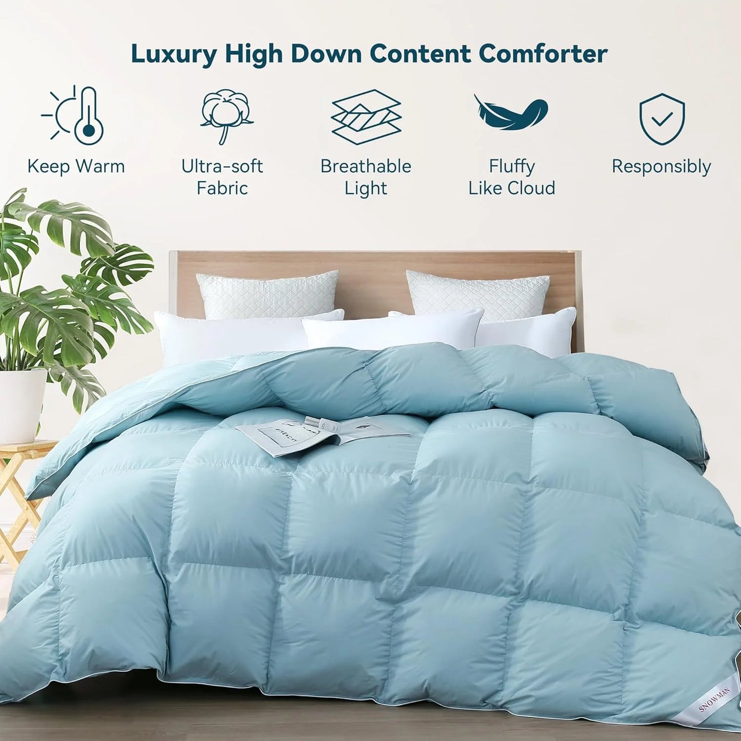 Premium Down Comforter 3D Baffle Box Design