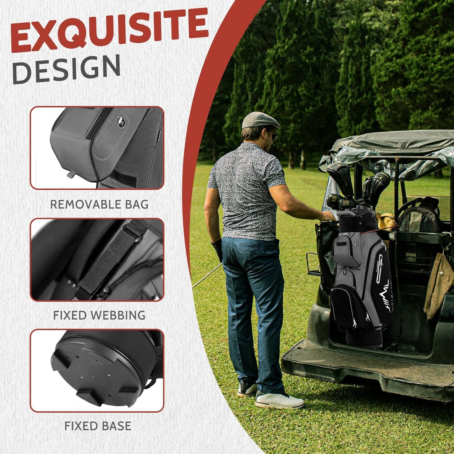 14-Way Golf Cart Bag Pro with Full Length Divider Top, Golf Bag for Men