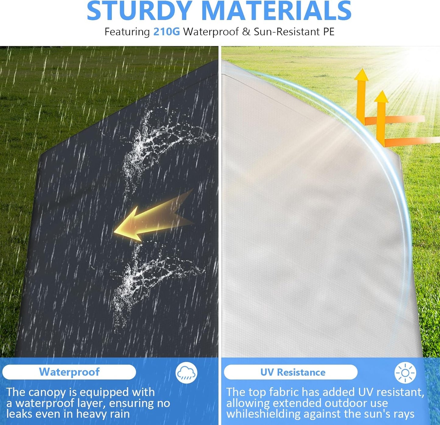 6x8 ft Heavy Duty Carport Tent Portable Garage with Removable Side Walls and Door Four Seasons Tarpaulin