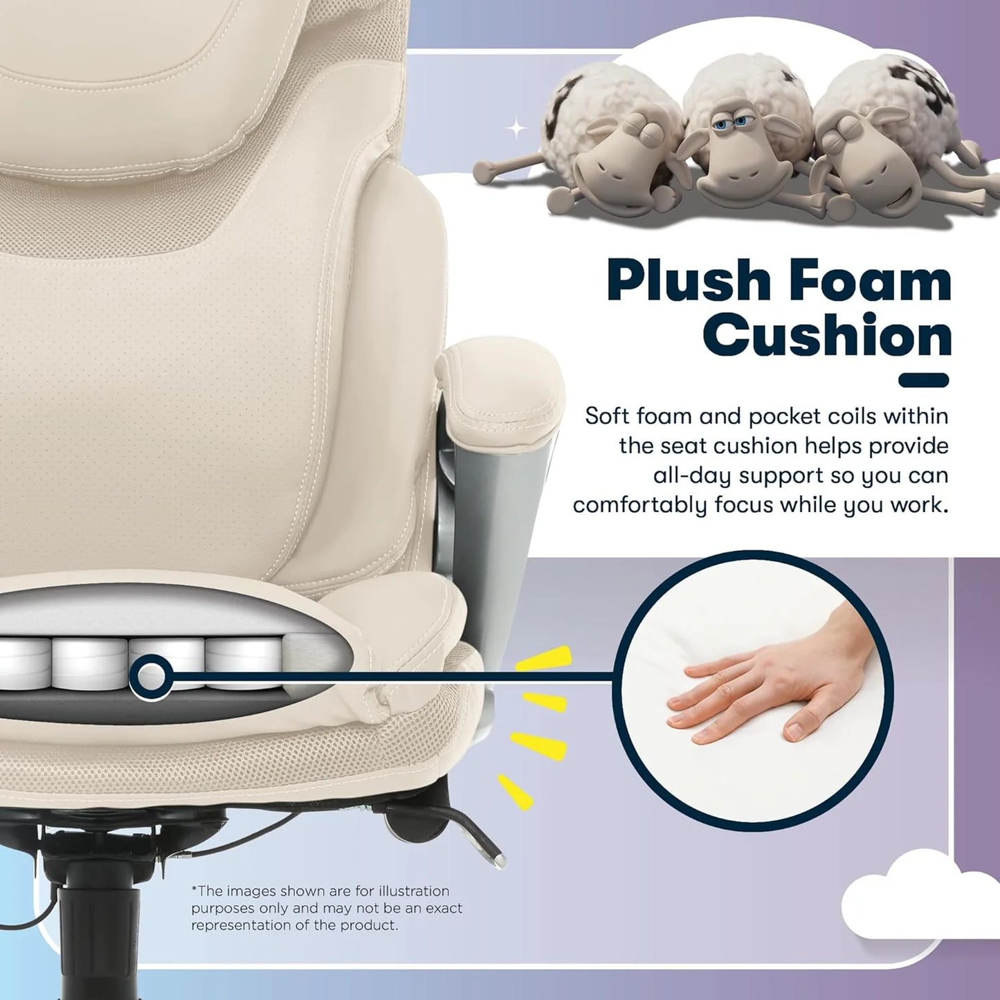 Executive office chair, ergonomic computer desk and chair