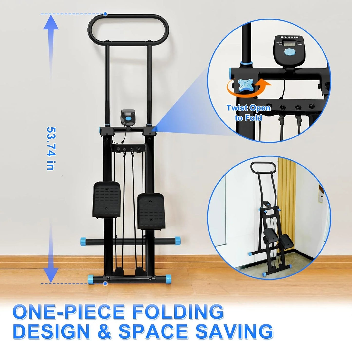 Stair Stepper for Home Gym,Folding Vertical Climber Cardio Exercise Machine,Stair Climber for Full Body Workout with Adjustable Handlebar for Women & Men